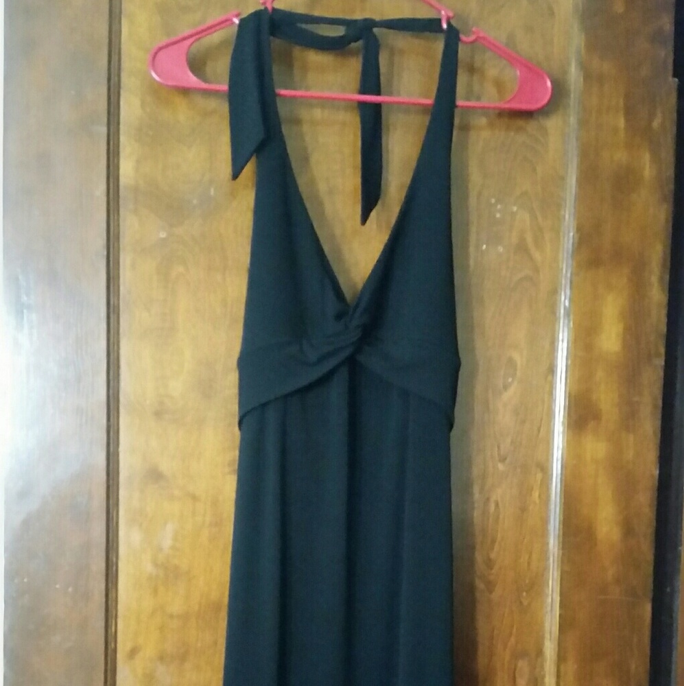 Black BCBG halter dress